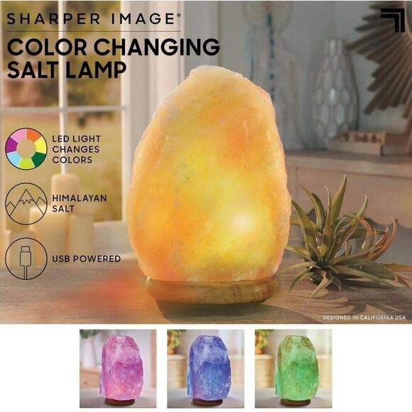 Sharper Image Himalayan Salt Crystal LED Color Changing Lamp, Natural - Picture 3 of 8